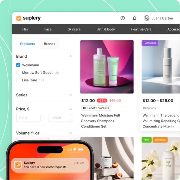 Marketplace with different products in Suplery